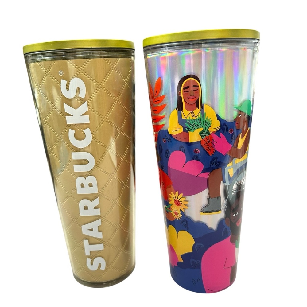 Starbucks Gold Quilted and Colorful Illustrated Tumblers